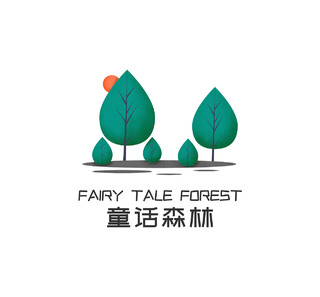 绿色简约手绘童话森林家居企业品牌标志logo家居logo